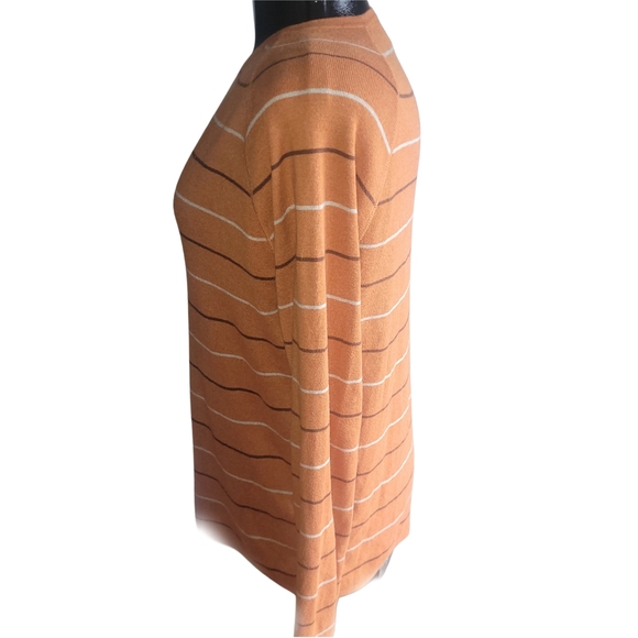 Banana Republic Orange Striped Women's Sweater L - Picture 4 of 5